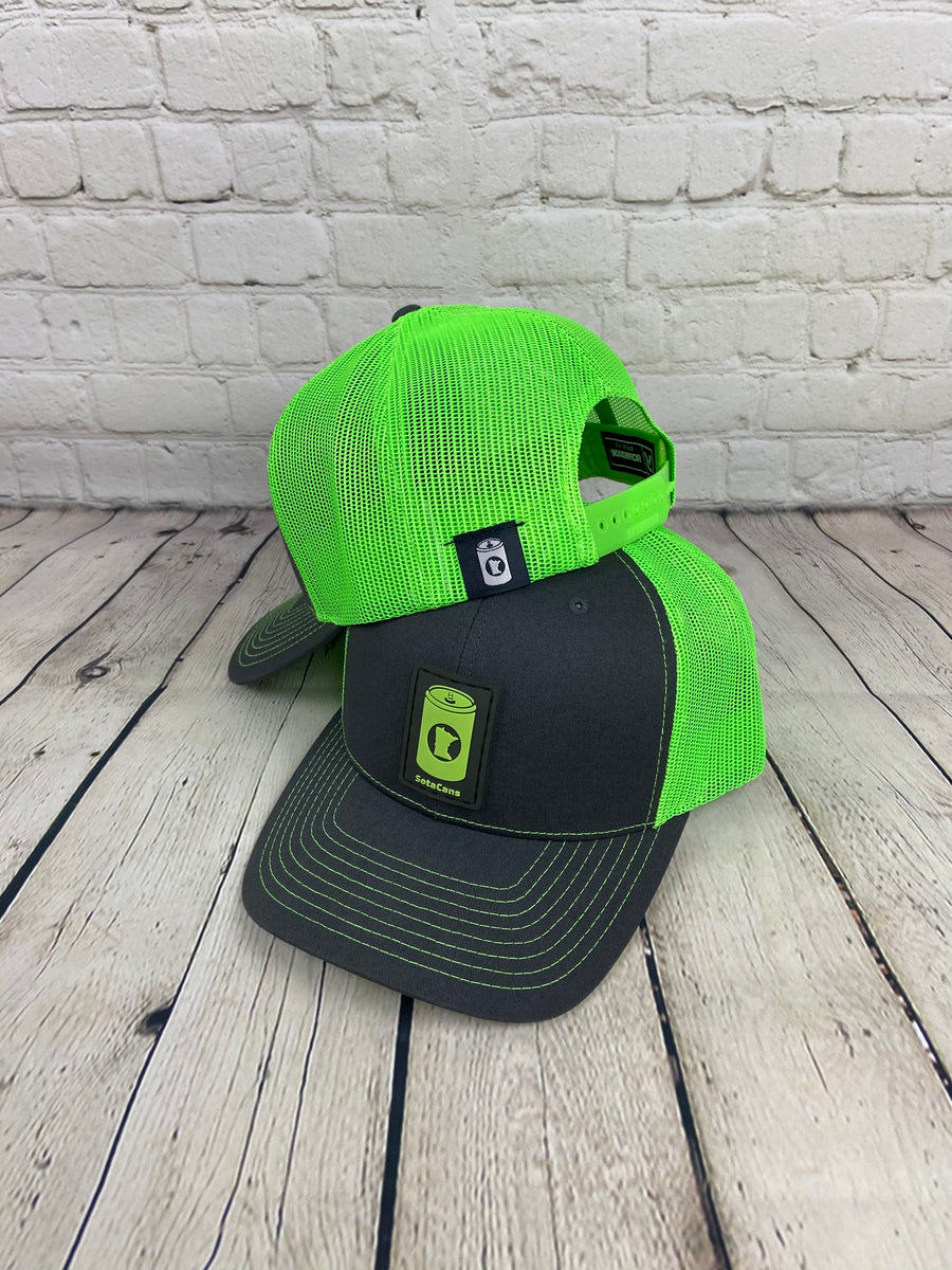 SotaCans Trucker charcoal/neon green – SotaCans LLC