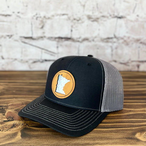 MN Can Patch Trucker - Black/Charcoal